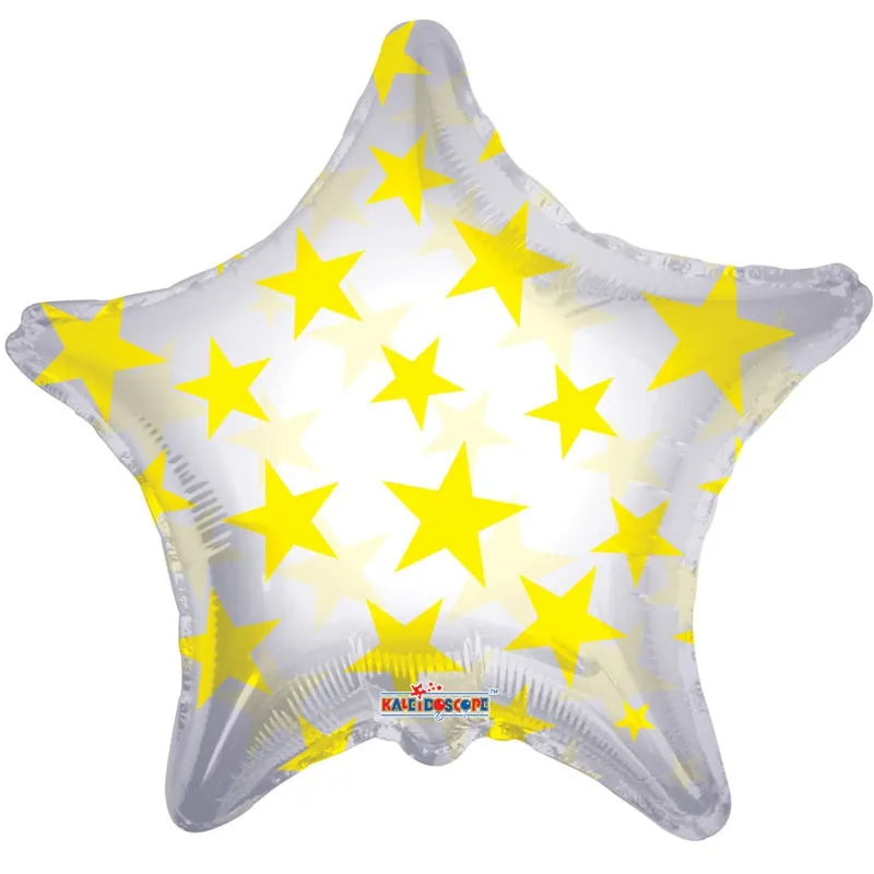 Conver USA 22" Yellow Stars TRANSPARENT Balloon
