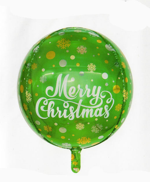 Winner Party 18" Green Merry Christmas Orb Balloon