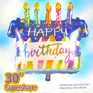 Party America 30" Happy Birthday Candles Foil Balloon