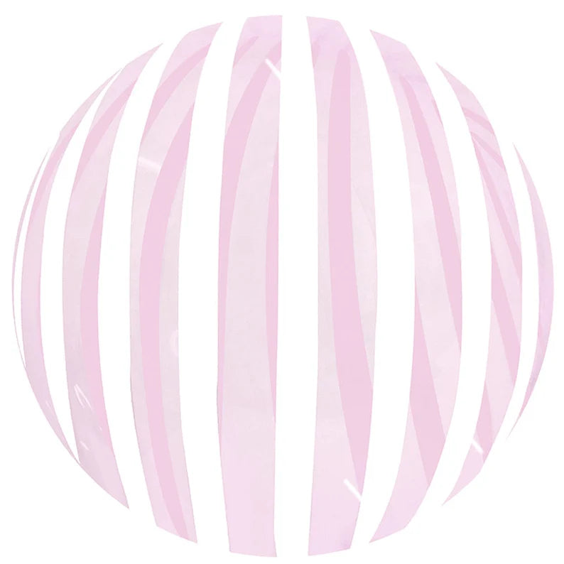 Winner Party 18" Crystal Pink Strip Bubble Balloon 1pc