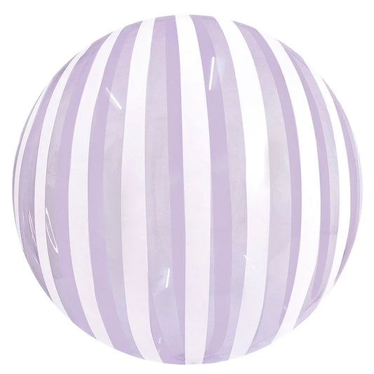Winner Party 18" Crystal Purple Strip Bubble Balloon 1pc