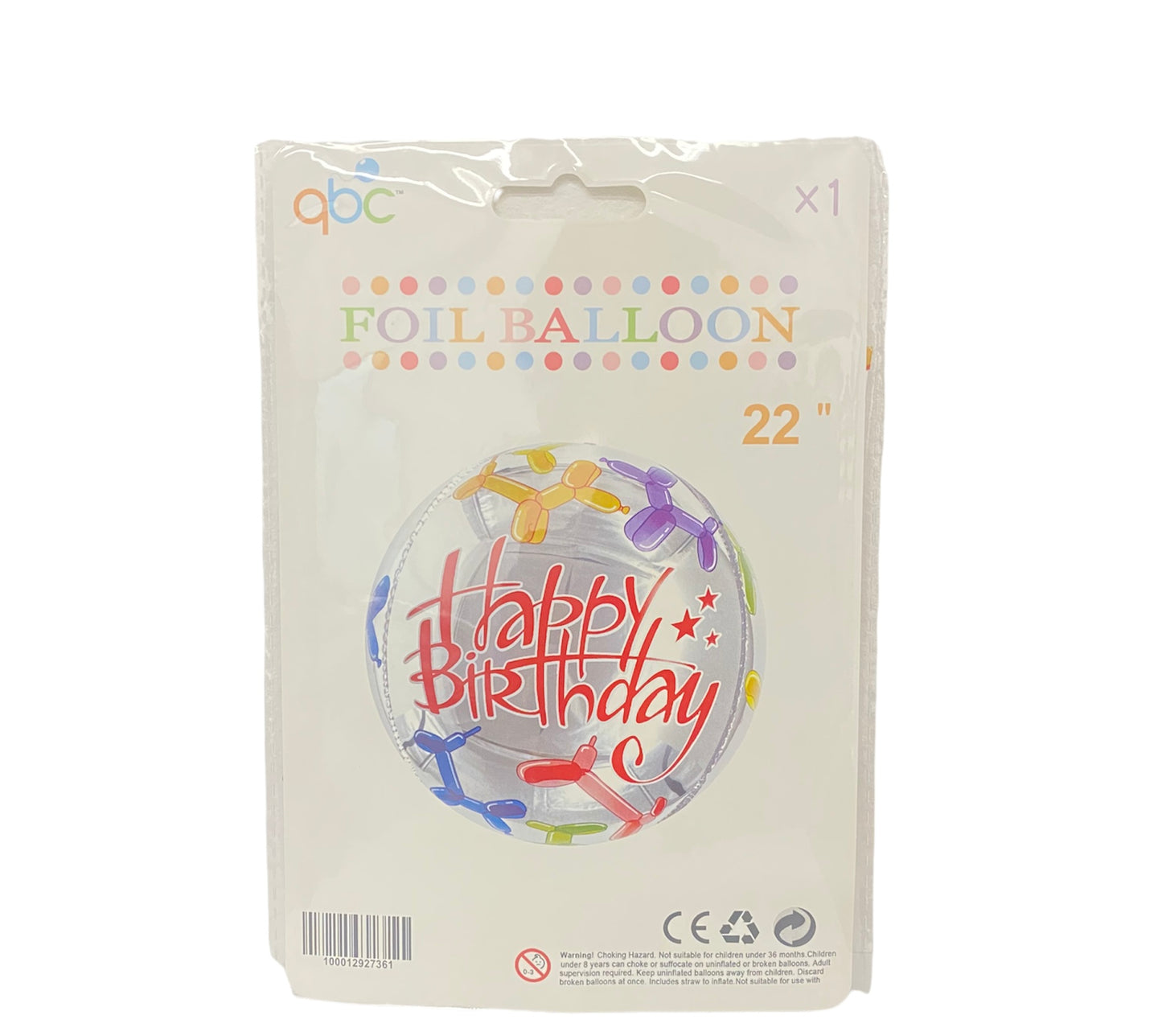 Winner Party 22" Happy Birthday Silver Red Letters 1ct