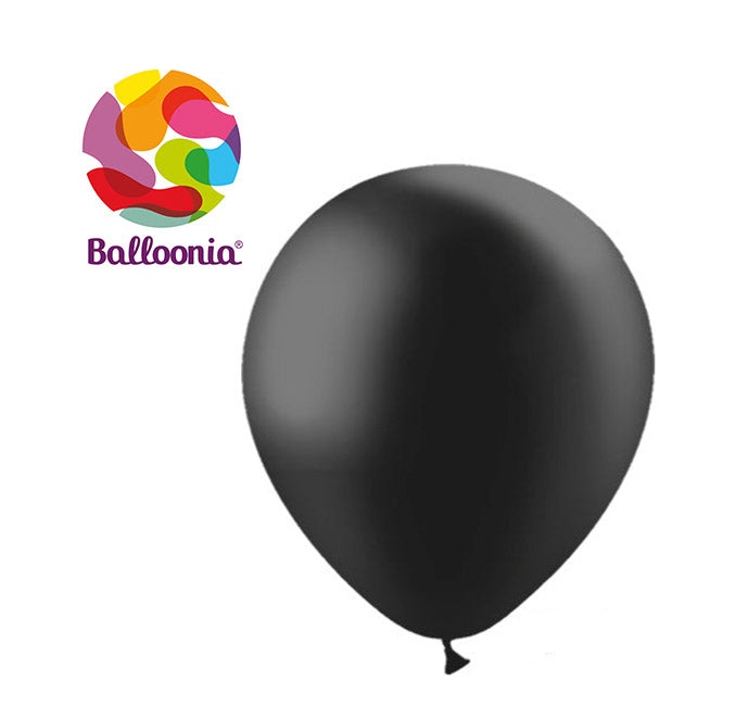Balloonia 12" Latex Metallic Black  50ct