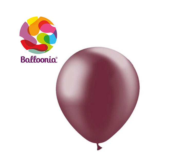 Balloonia 10" Metallic Burgundy Latex Balloons - 100ct