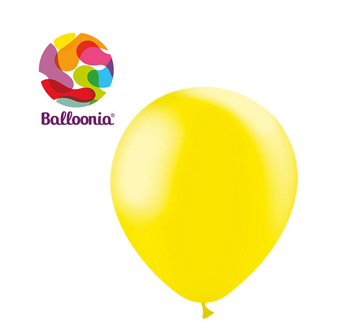 Balloonia 10" Metallic Lemon Latex Balloons - 100ct