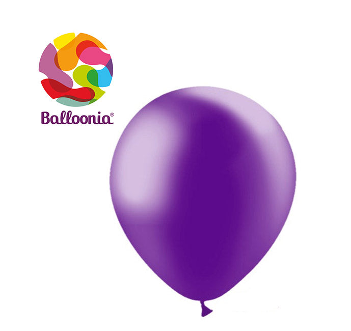 Balloonia 12" Latex Metallic Purple 50ct