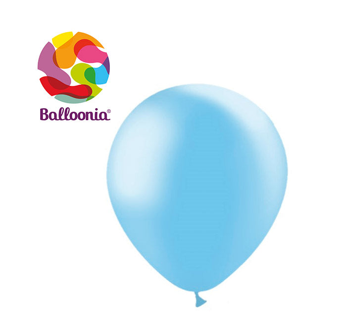 Balloonia 10" Metallic Sky Blue Latex Balloons - 100ct