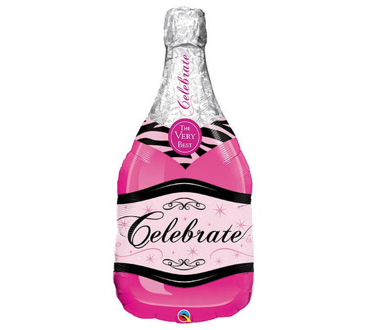 Qualatex 39" Celebrate Pink Bubbly Wine Balloon