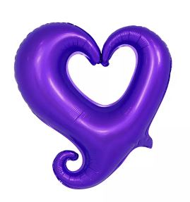 Winner Party 18" Purple Hook Heart Balloon 3pc