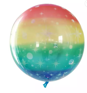 Winner Party 20" Rainbow Bubble Balloon 1pc