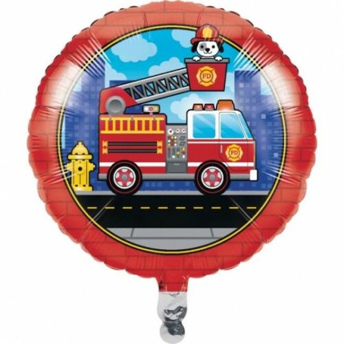 Creative Converting 18" Flaming Fire Truck Foil Balloon 1ct