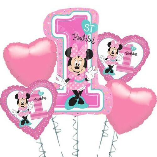 Anagram Minnie Mouse 1st Balloon Bouquet 5ct