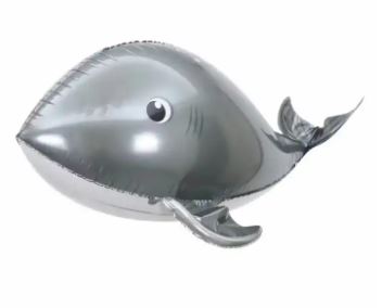 Winner Party 35" Silver Whale Balloon