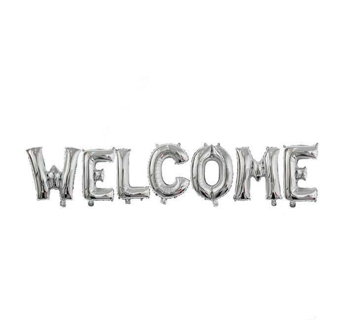 Winner Party 16" Silver Welcome Balloon Banner