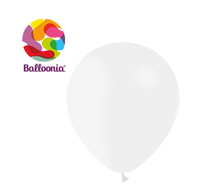 Balloonia 10" White Latex Balloons - 100ct